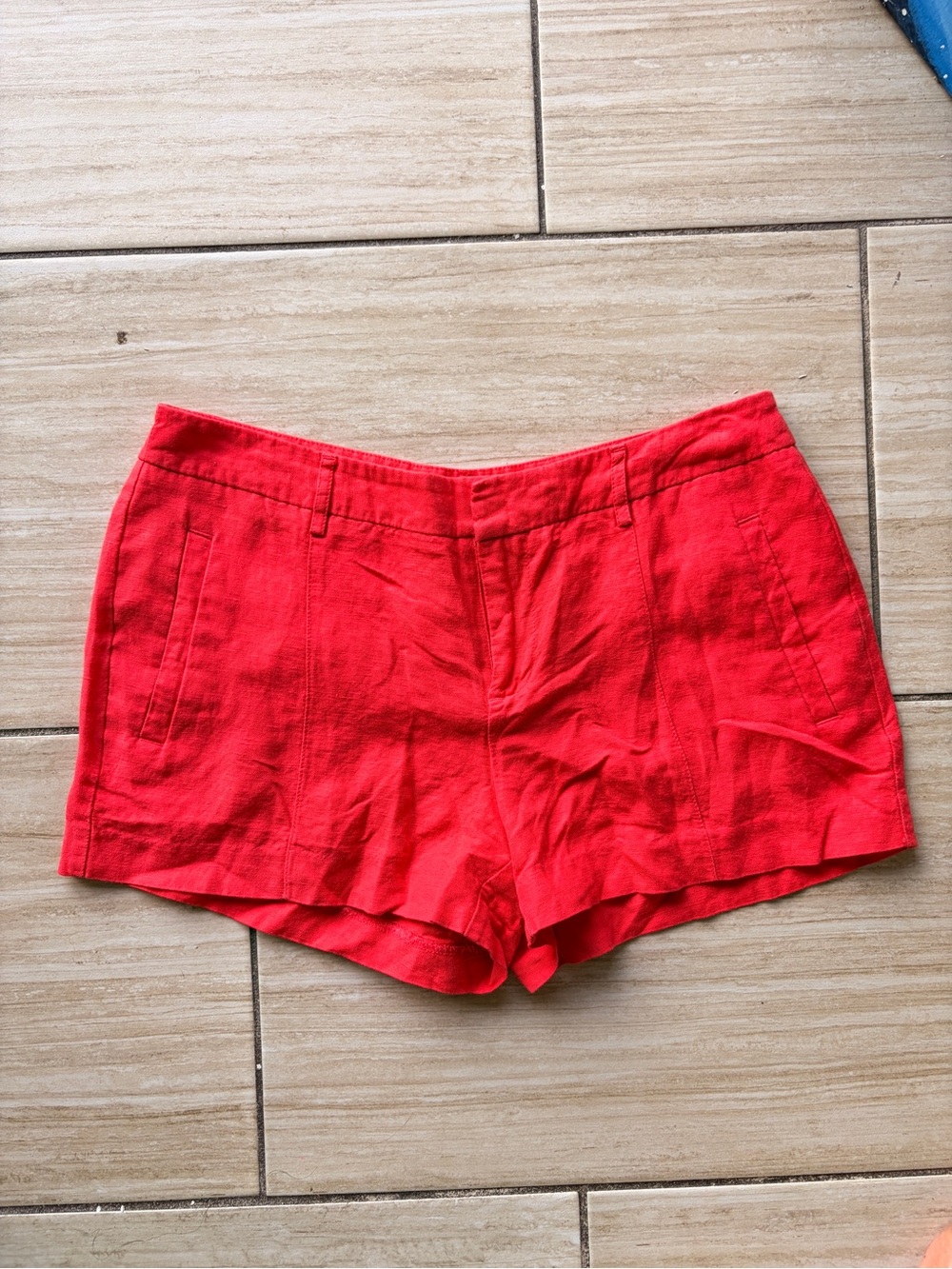 Forever 21 Bright Red Linen-Blend Women’s Shorts